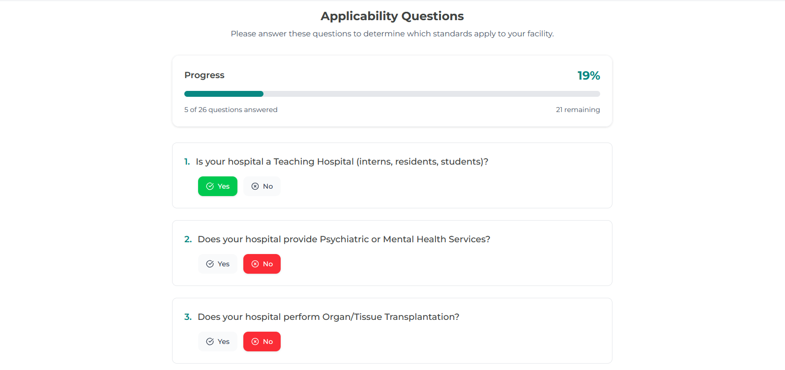 Applicability Check Test interface